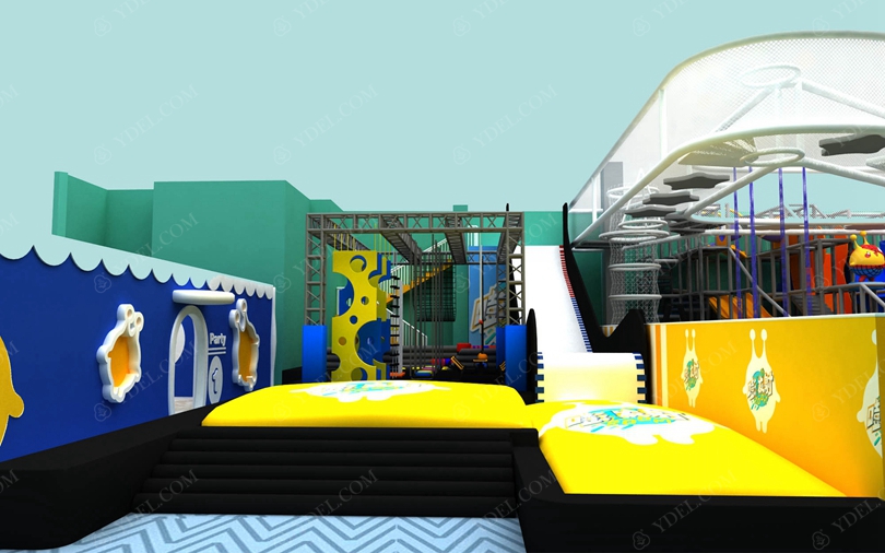 室內兒童淘氣堡樂園滑梯區域